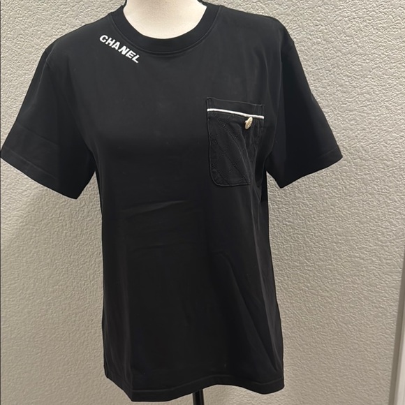 Authentic CHANEL Black Short Sleeve Tee - Picture 1 of 9